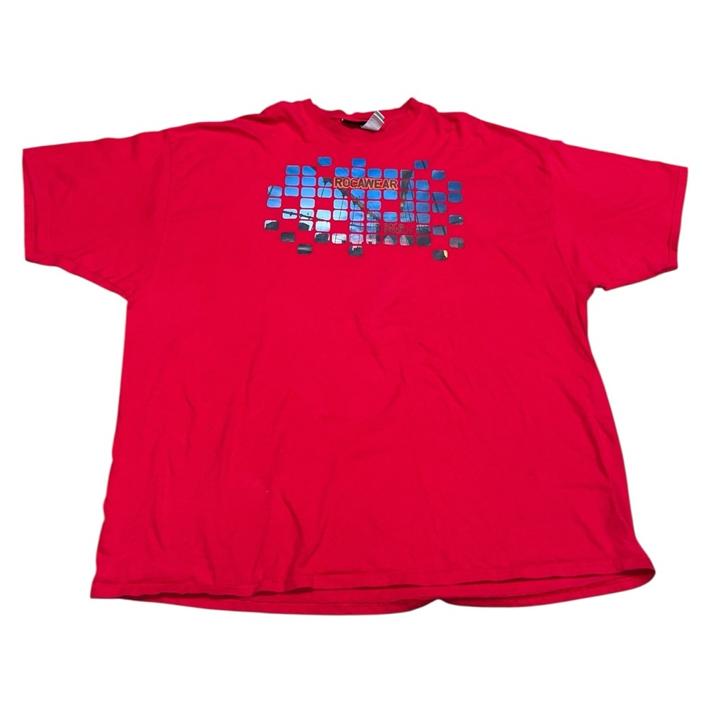 VTG Y2K Rocawear Shirt Red Size 3XL Brooklyn New York Skater Baggy Hip Hop